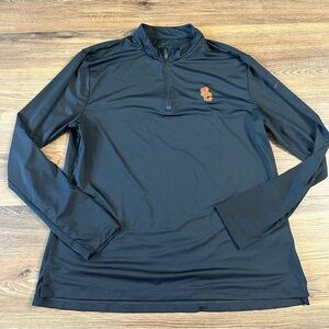 USC Trojans Nike 1/4 Zip Victory Golf Pullover Black Stripes Women Large Dri Fit